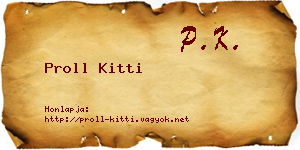 Proll Kitti névjegykártya